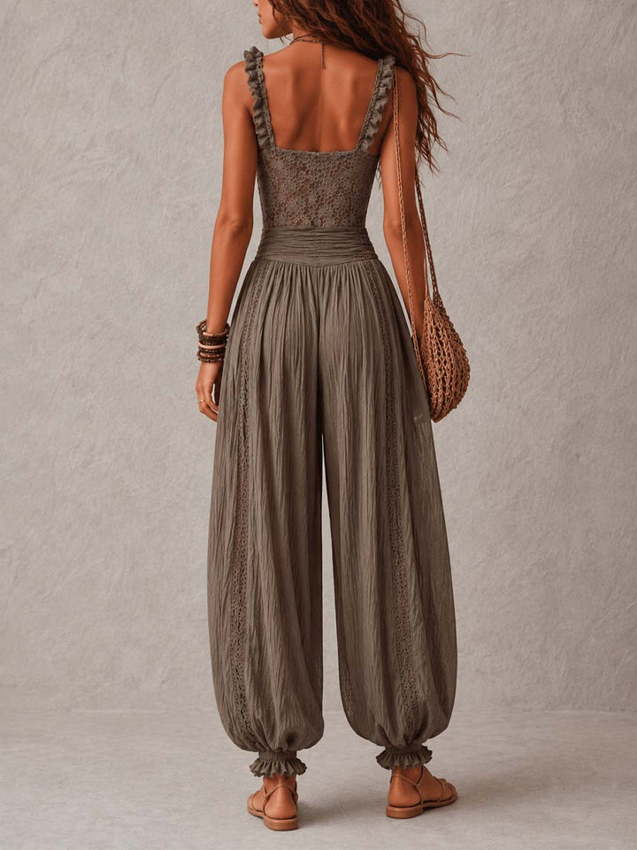 Combination Wanda — Lace Bandeau with Pleated Harem Pants