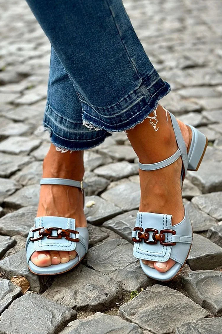 DAISY | Stitch Detail Flat Sandals