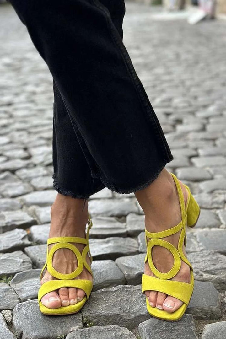 POPPY | Square Toe Cut-Out Sandals