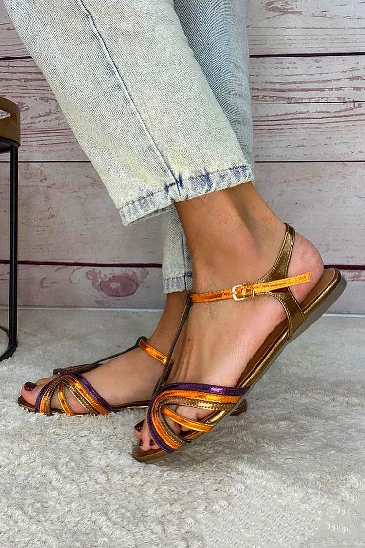 GOLDIE | Buckle Sandals with Colour Strap