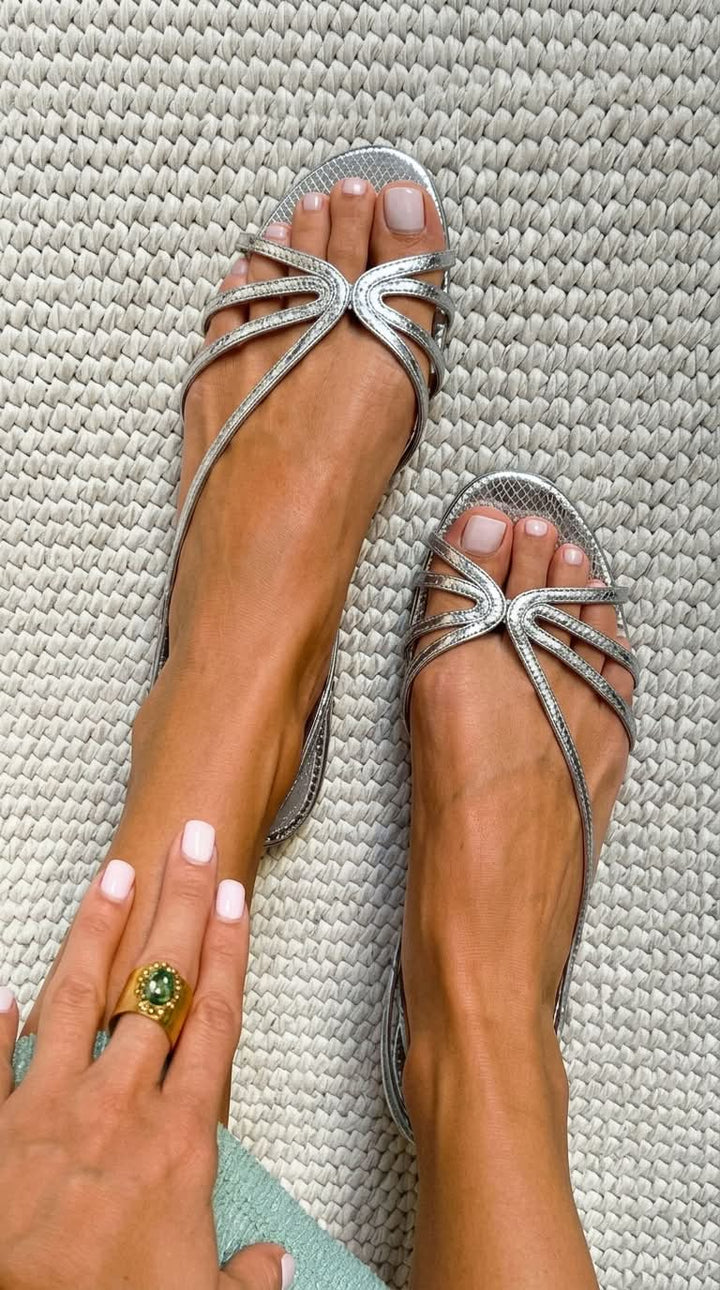MABEL | Metallic Strap Sandals