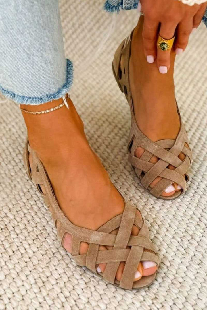 ODETTE | Woven Upper Flat Sandals