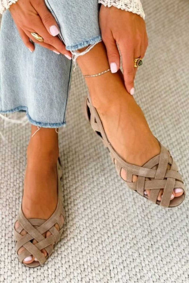 ODETTE | Woven Upper Flat Sandals