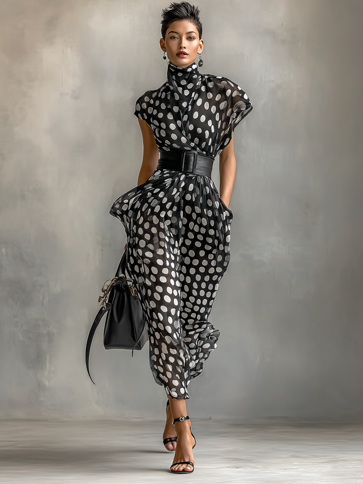 AliceLeon™ | Maxi Dress with Polka Dots