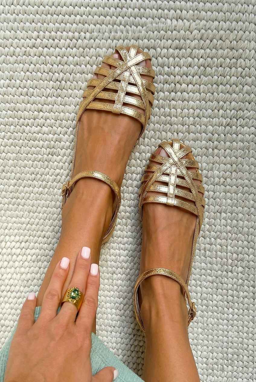 WREN | Cage Design Closed Toe Sandals