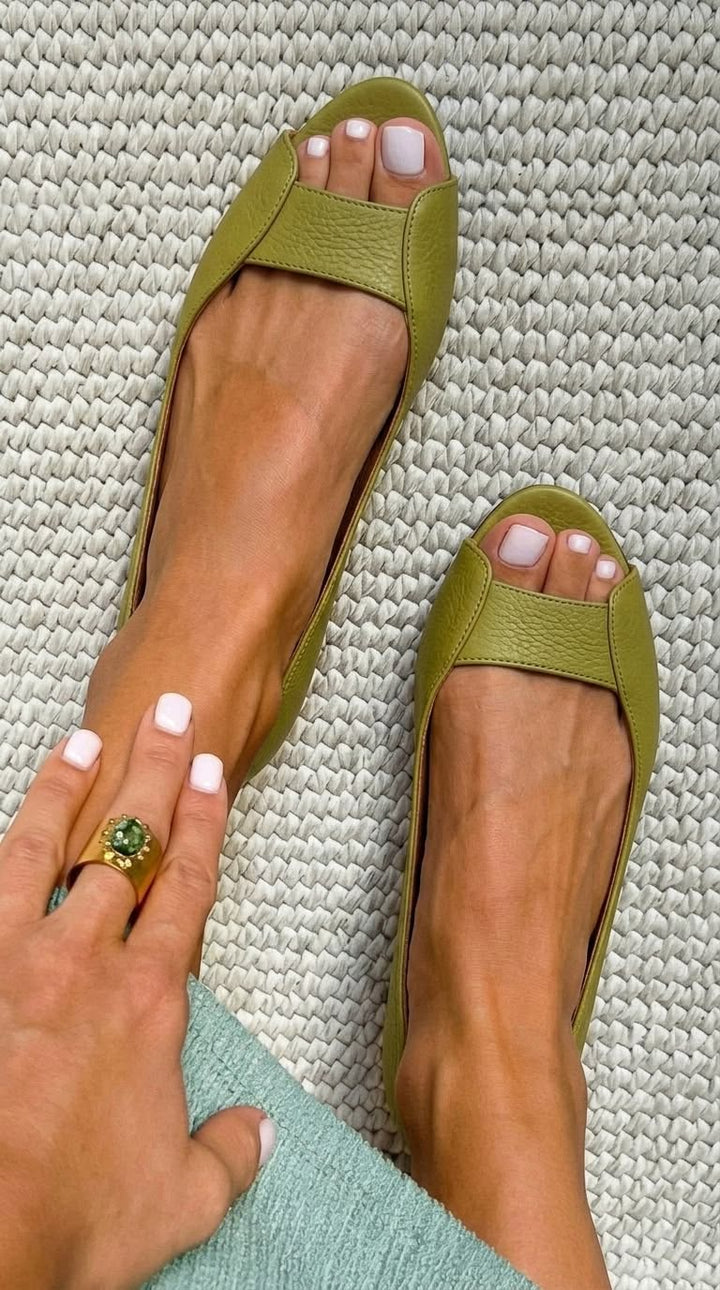 MARGOT | Metallic Open Toe Flats