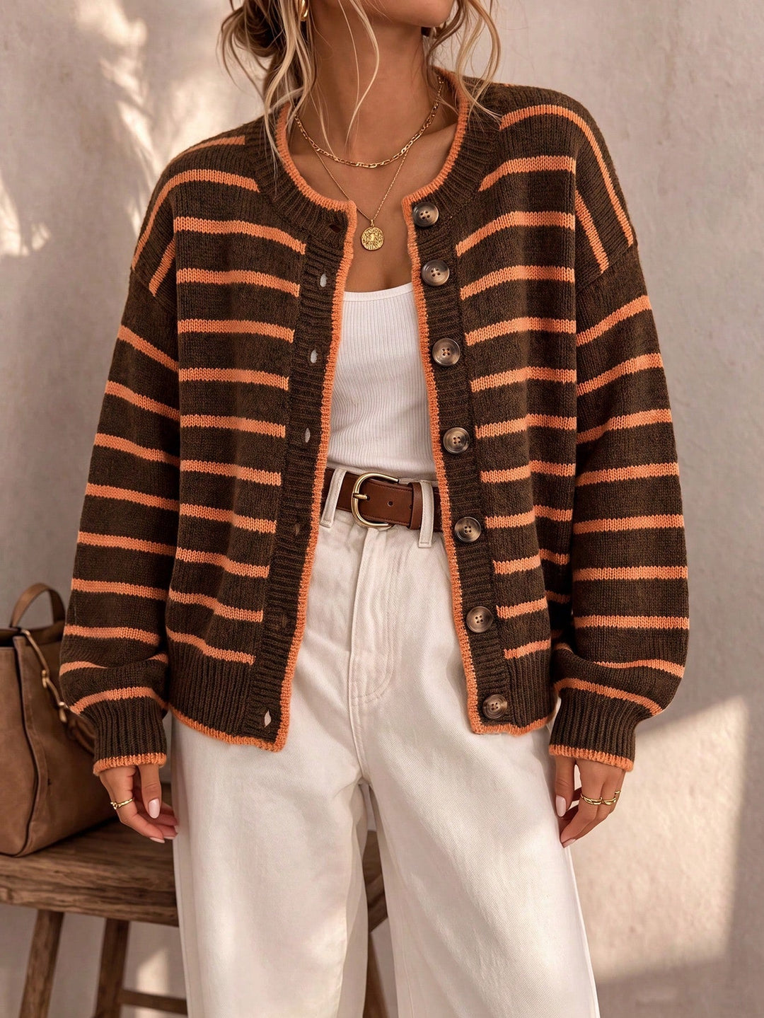 Céliane | Striped Knit Cardigan