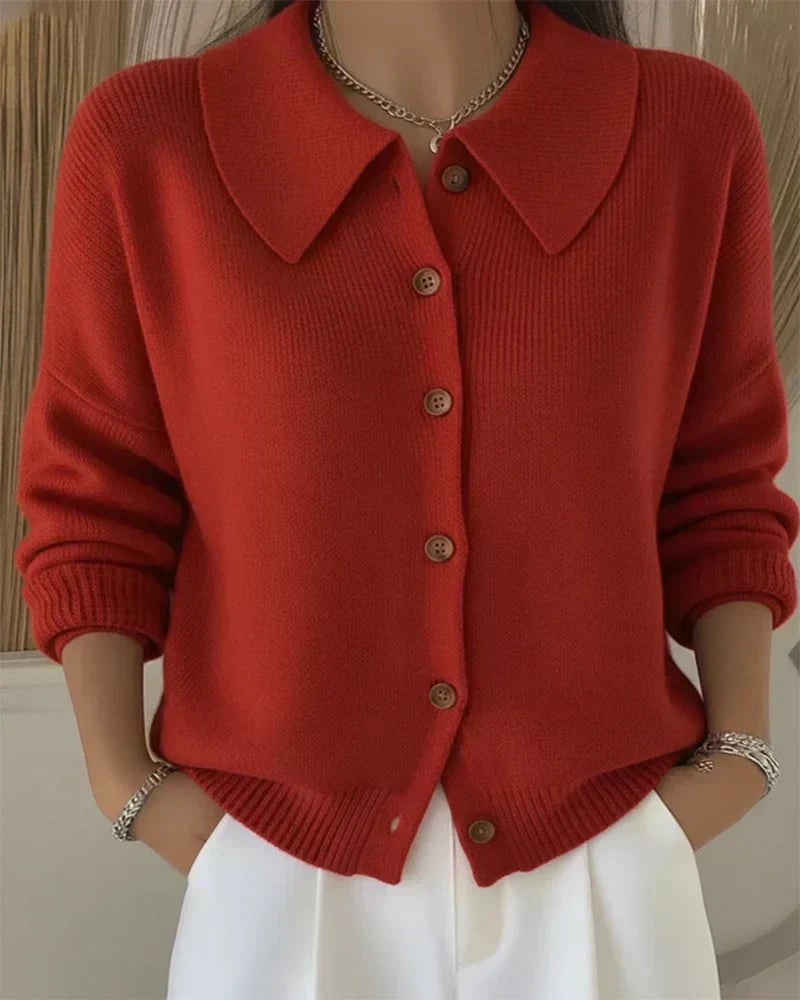 Vega | Knit Cardigan with Shirt Collar