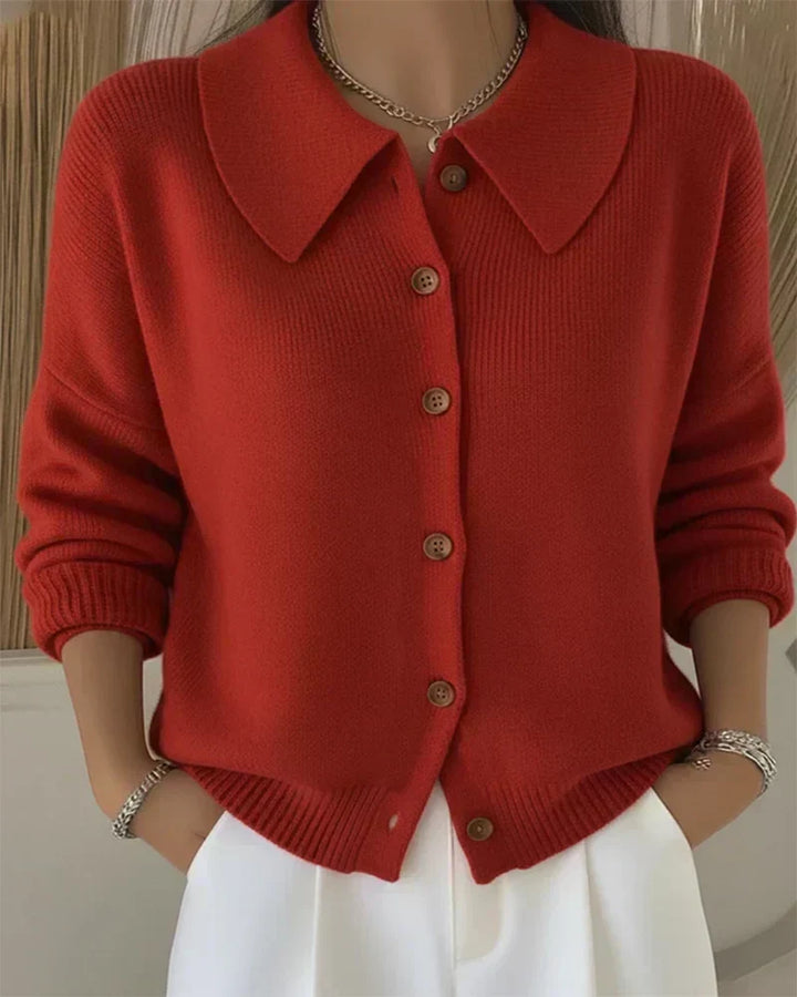 Vega | Knit Cardigan with Shirt Collar