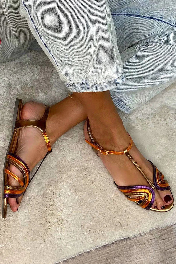 GOLDIE | Buckle Sandals with Colour Strap