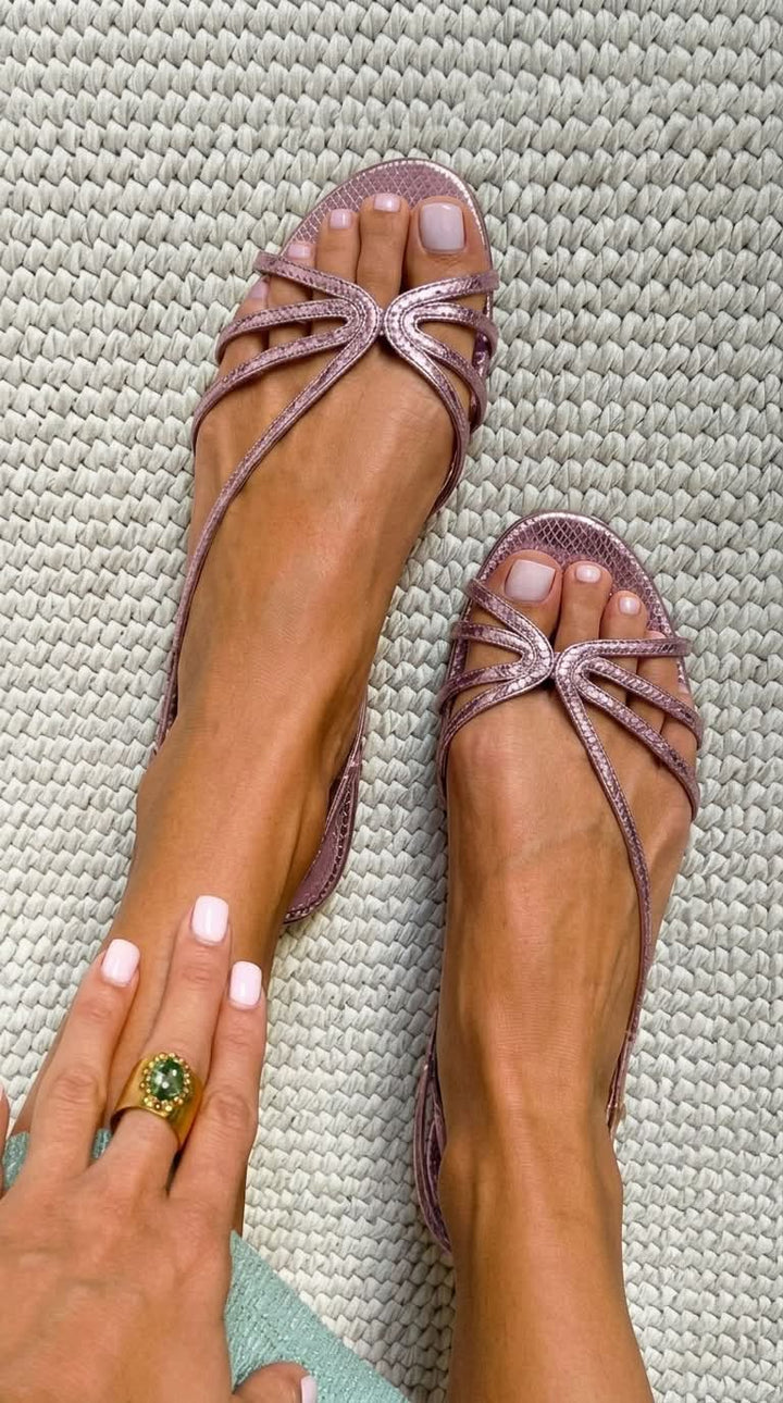 MABEL | Metallic Strap Sandals