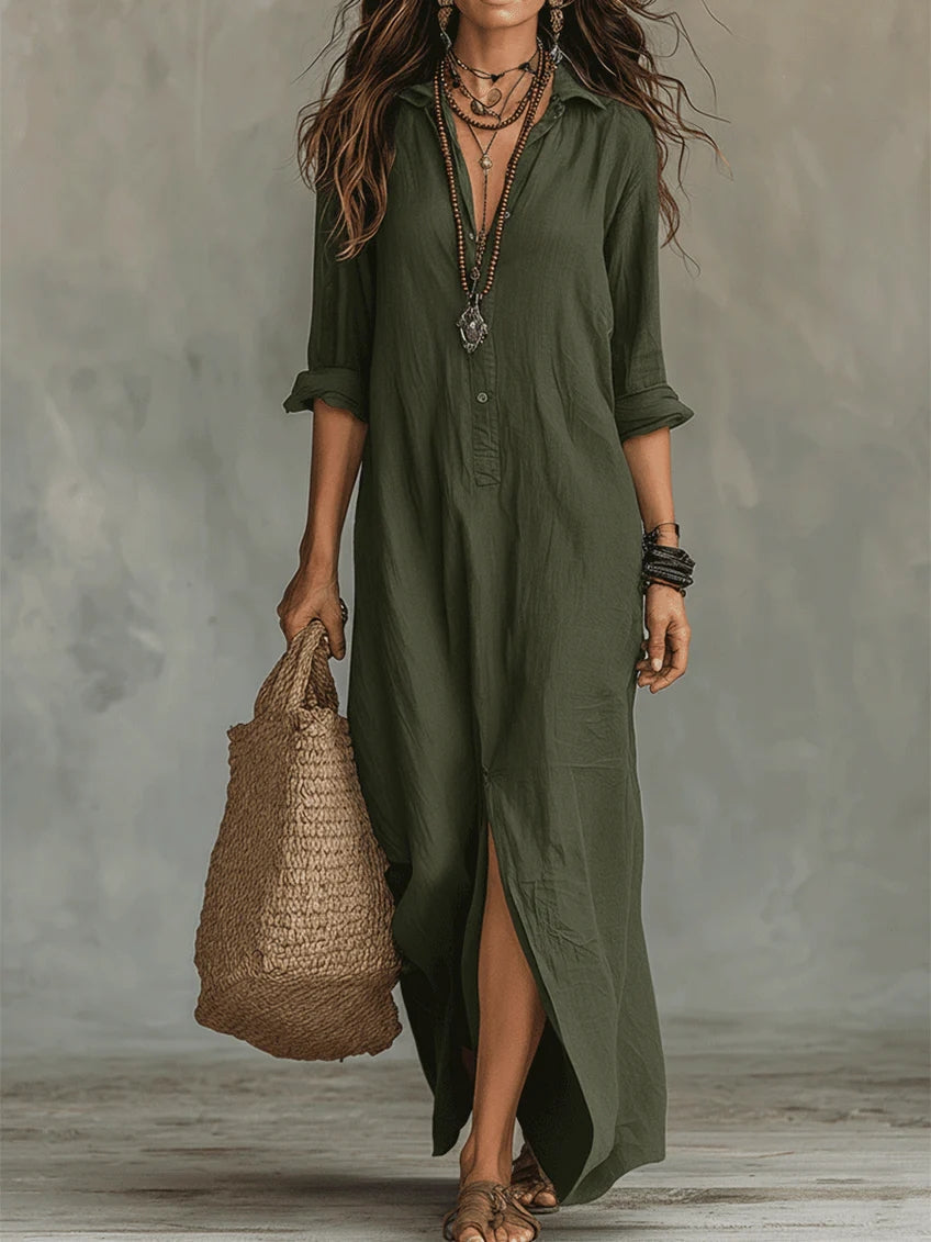 Alessia | Premium Maxi Dress with Buttons
