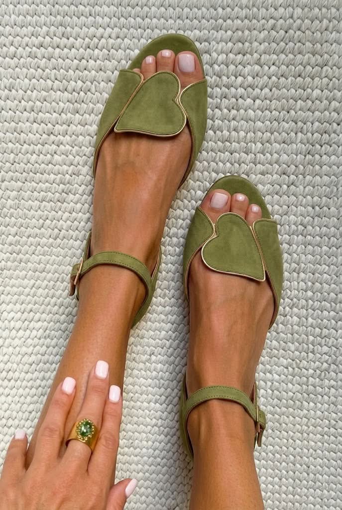 CORA | Heart Motif Ankle Strap Sandals