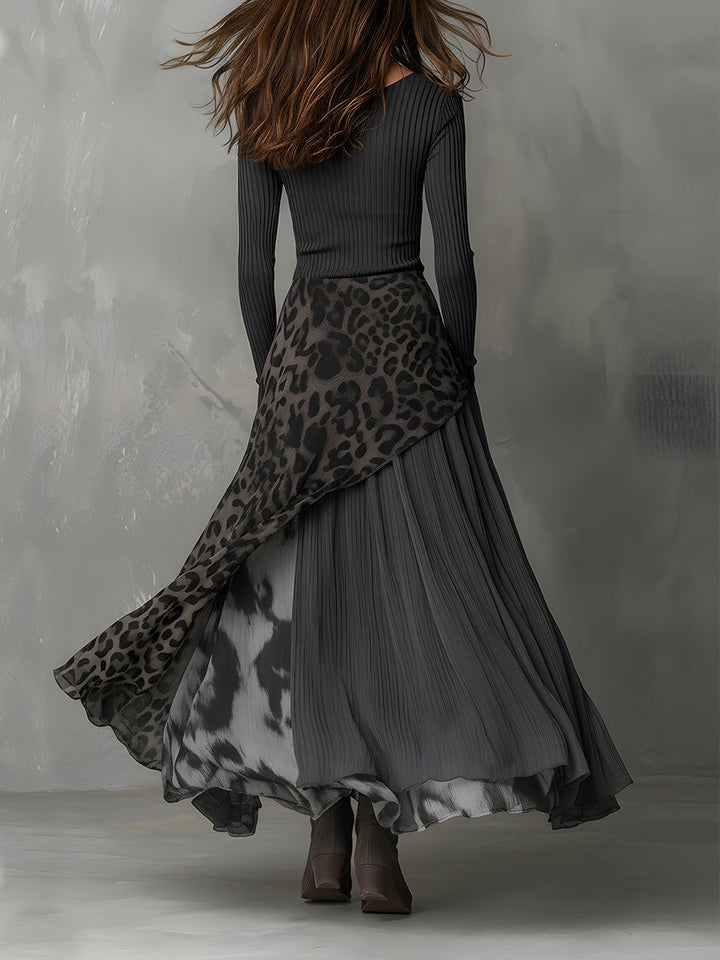 Martina | Long Dress with Leopard Pattern