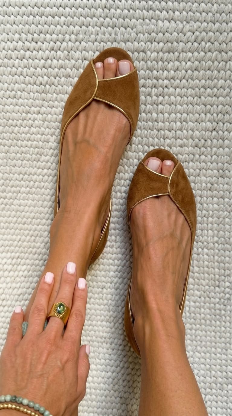 EVELYN | D'Orsay Open Toe Flats