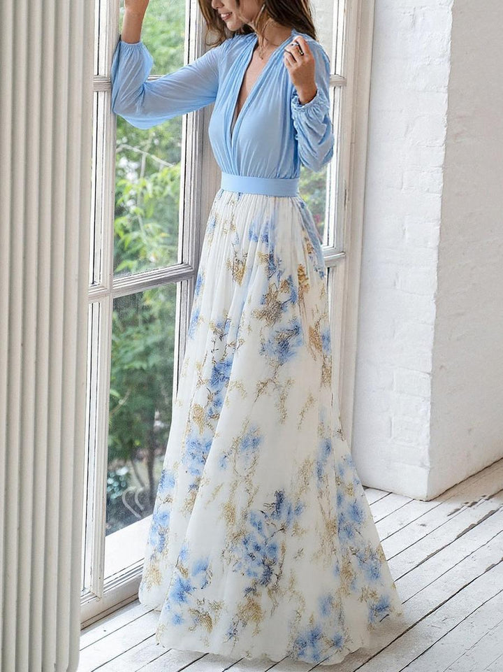 Maxi Dress with Radiant Floral Pattern