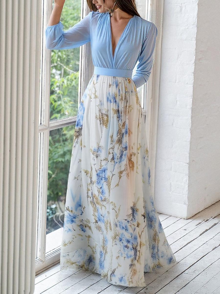 Maxi Dress with Radiant Floral Pattern