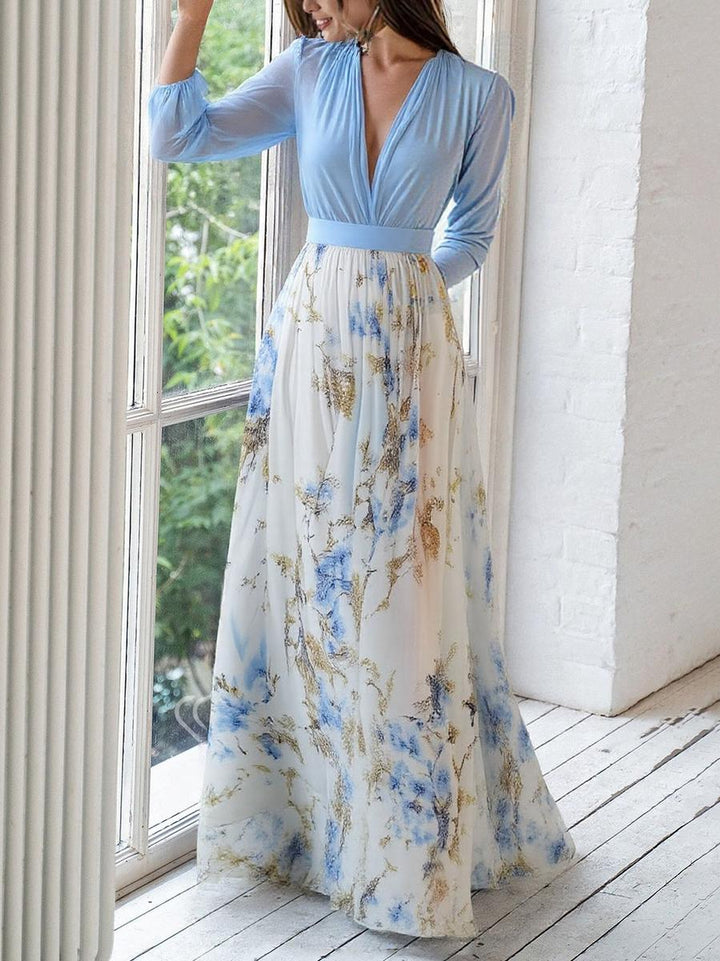 Maxi Dress with Radiant Floral Pattern