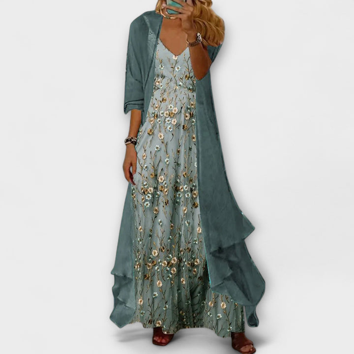 Jamie | Elegant Maxi Dress Two-Piece Set