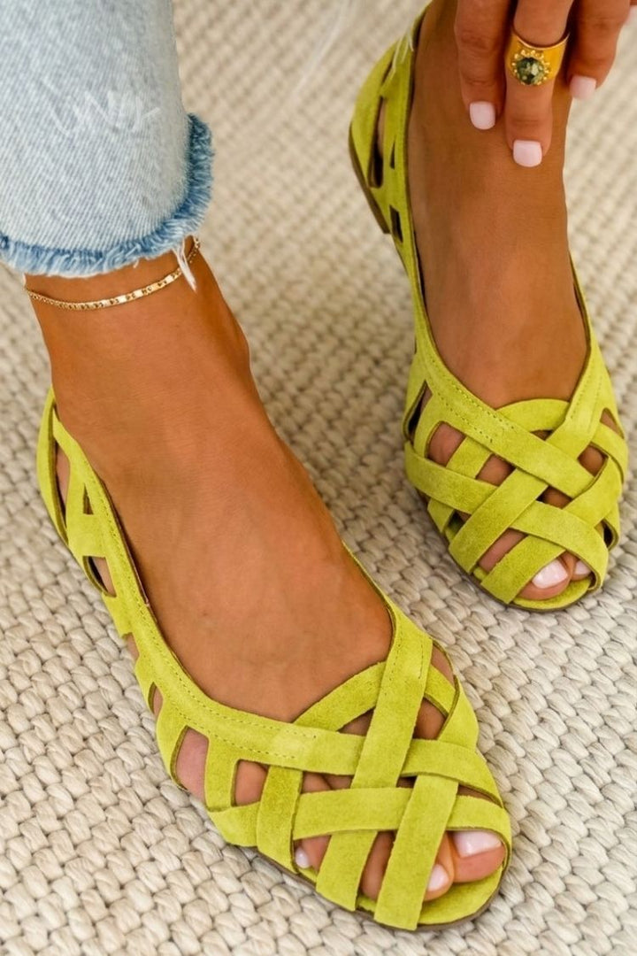 ODETTE | Woven Upper Flat Sandals