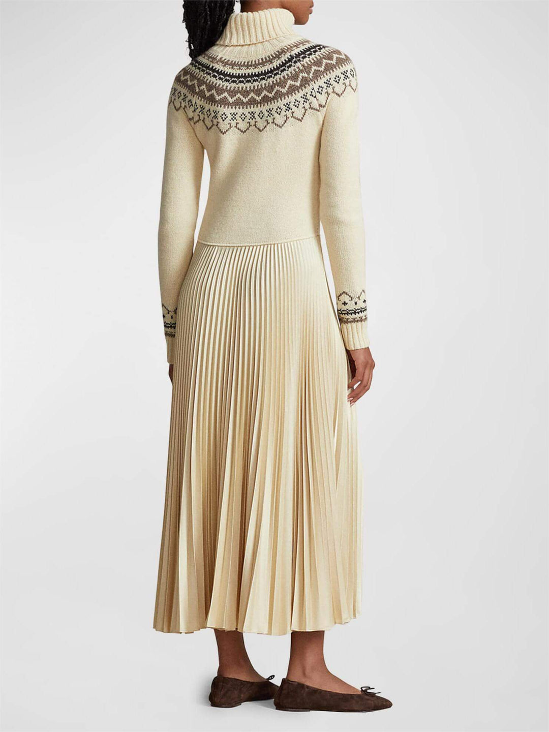 Women's Turtleneck Sweater with Fair Isle Pattern
