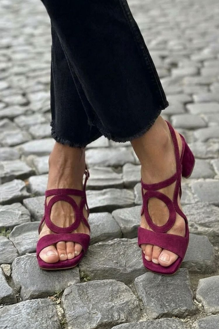 POPPY | Square Toe Cut-Out Sandals