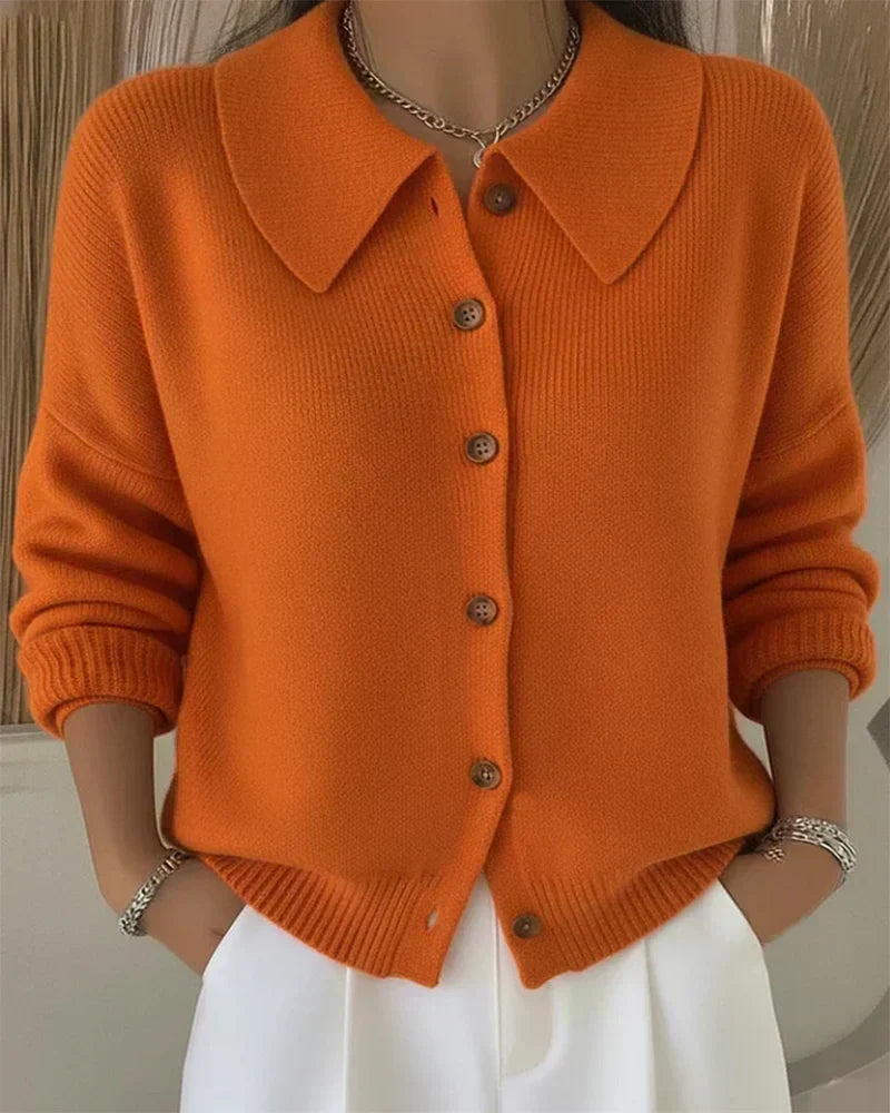 Vega | Knit Cardigan with Shirt Collar