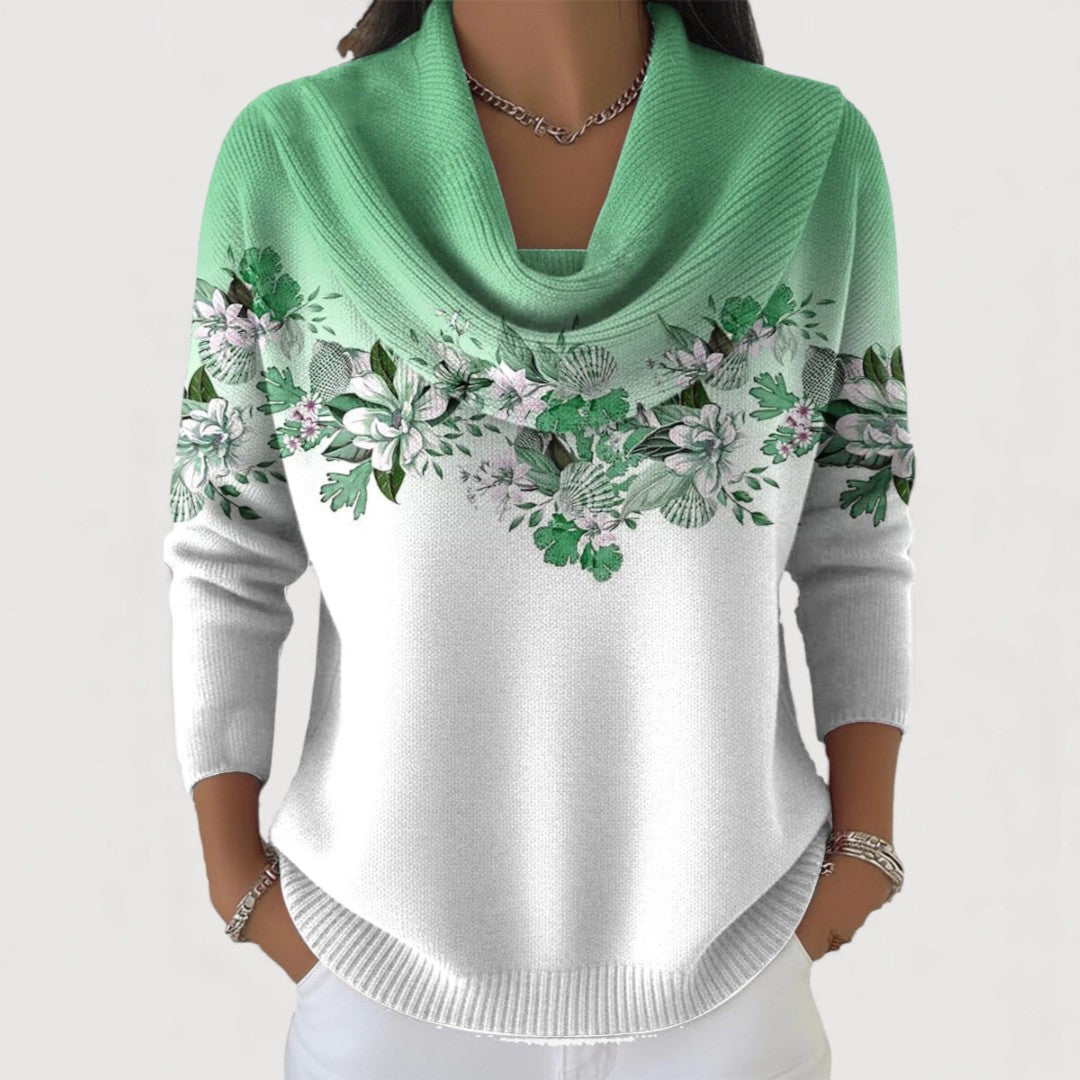Alba | Floral Cowl Neck Pullover