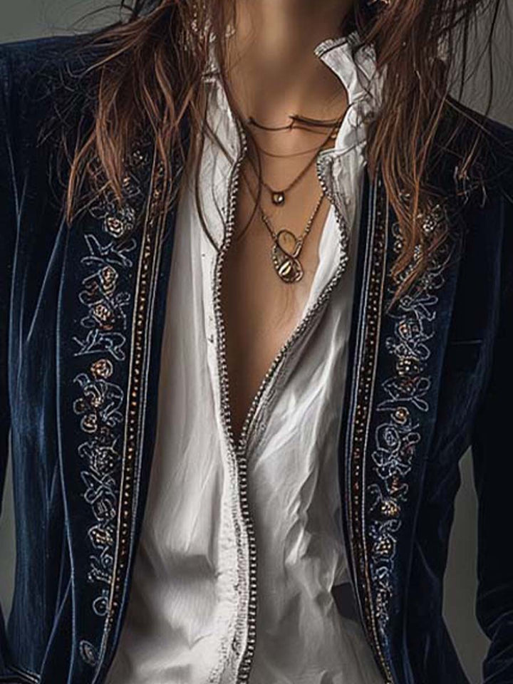 Mary | Navy Polyester  Jacket
