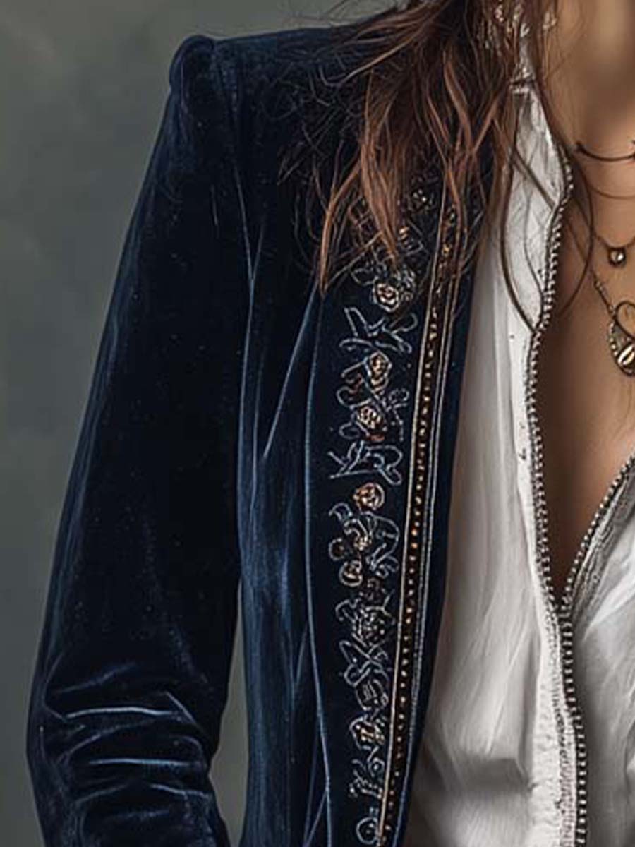 Mary | Navy Polyester  Jacket