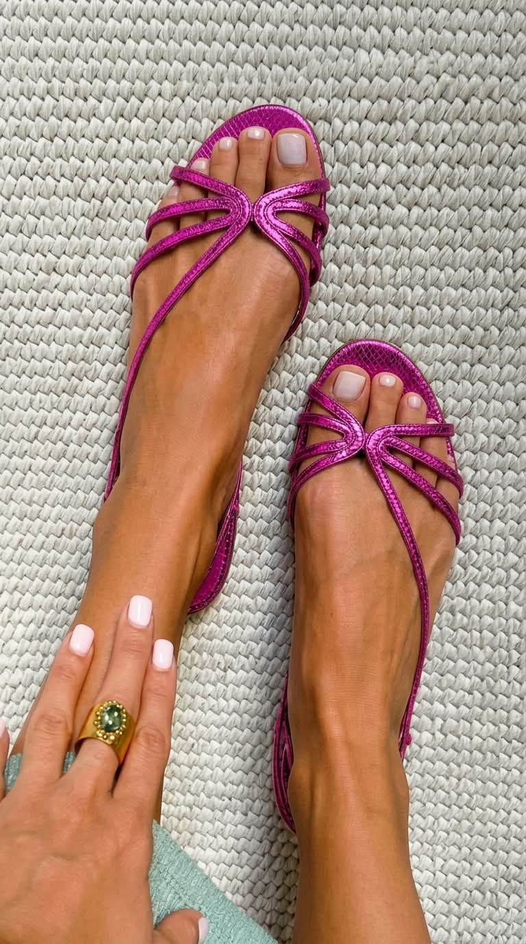 MABEL | Metallic Strap Sandals