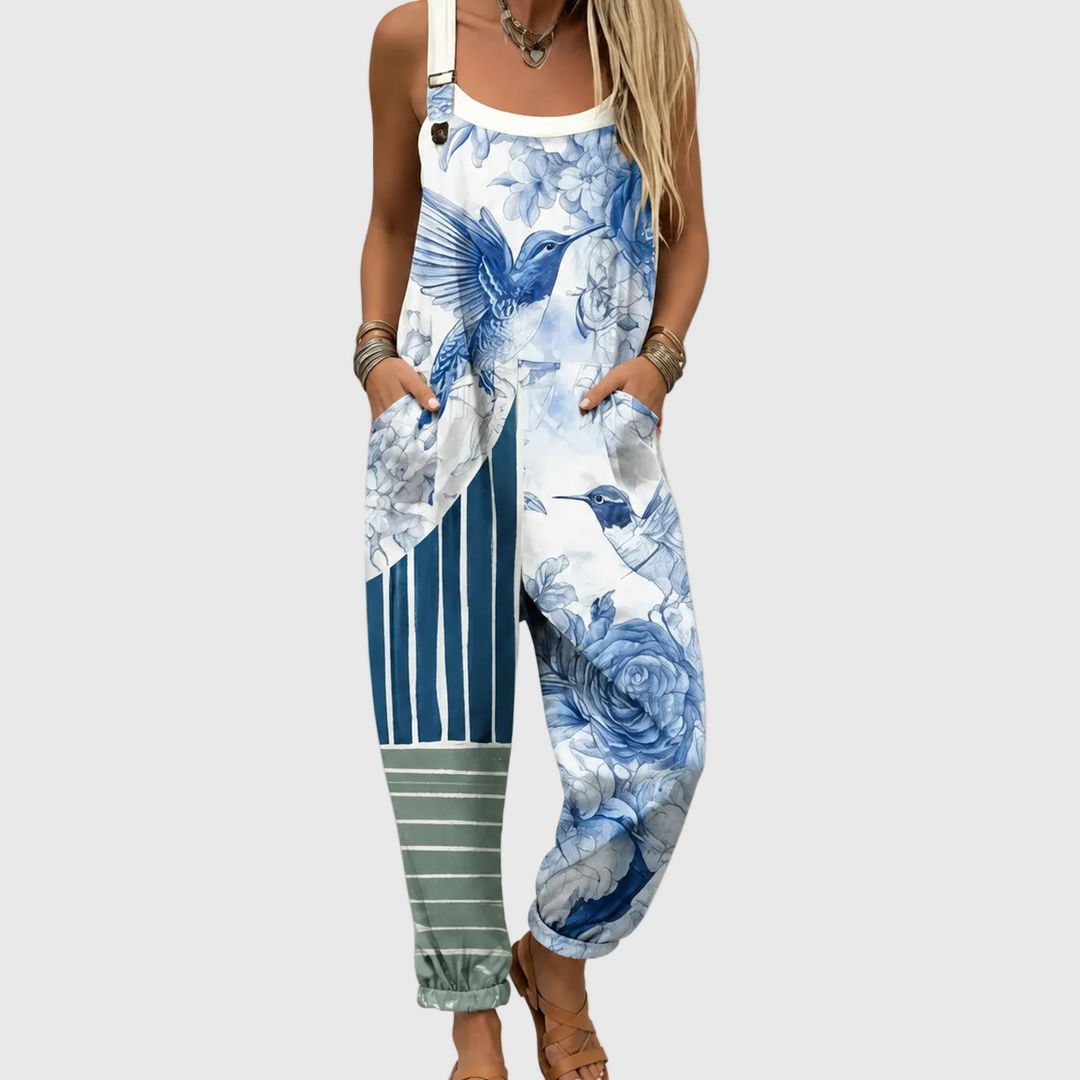 Comfortable Printed Overalls