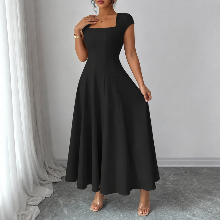 Renate™ | Classic Belly-Covering A-Line Midi Dress