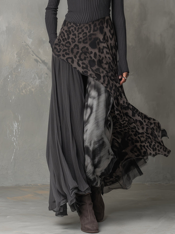 Martina | Long Dress with Leopard Pattern