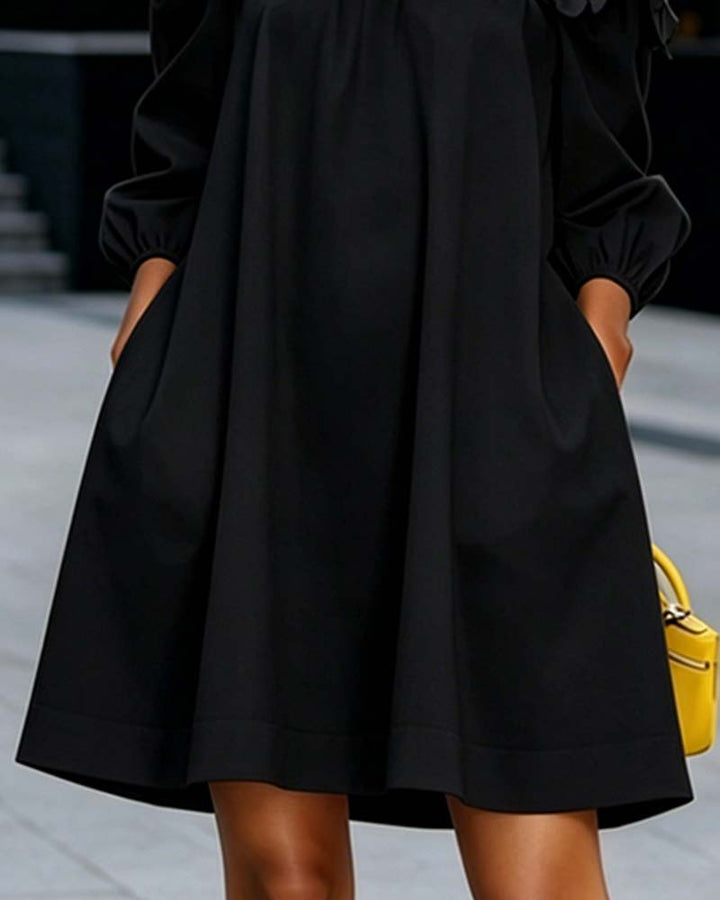 Rhoda™ Off-Shoulder Floral Appliqué Dress