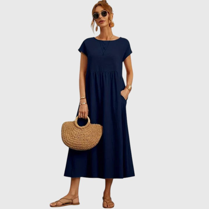 Nora™ | Short Sleeve Midi Dress