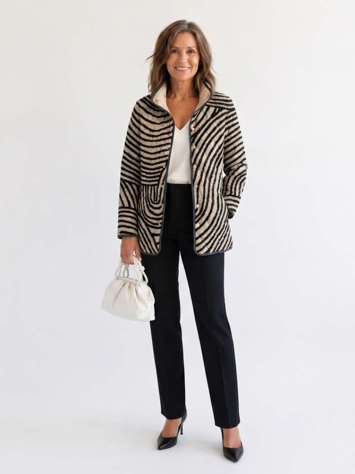 Léa | Quilted Striped Jacket