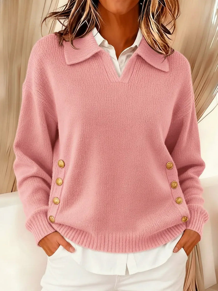Vicenta | Pullover with Polo Collar and Buttons