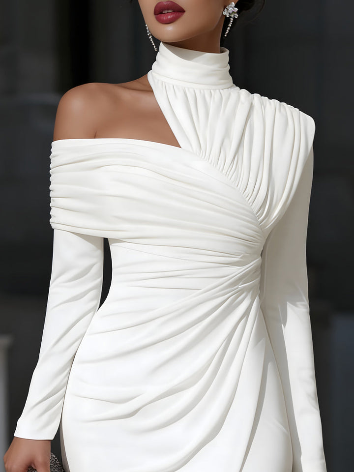 Petra | Evening Dress with High Neck & One-Shoulder