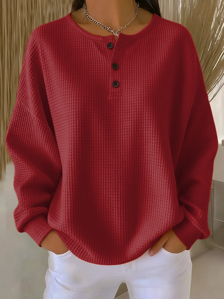 Milagros | Henley Waffle Sweatshirt