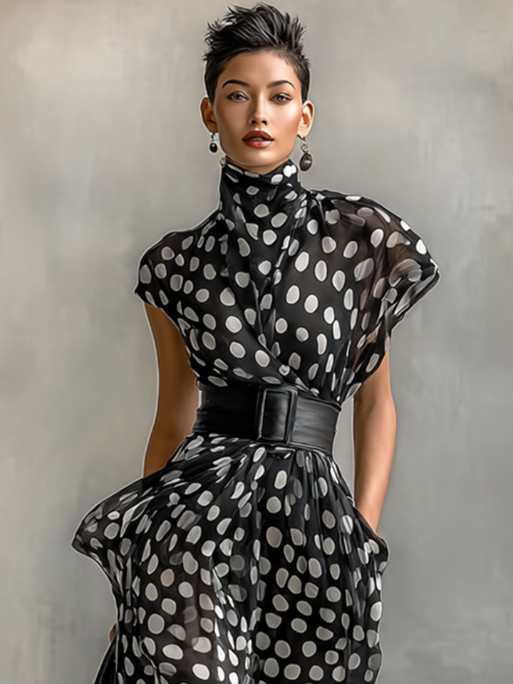 AliceLeon™ | Maxi Dress with Polka Dots