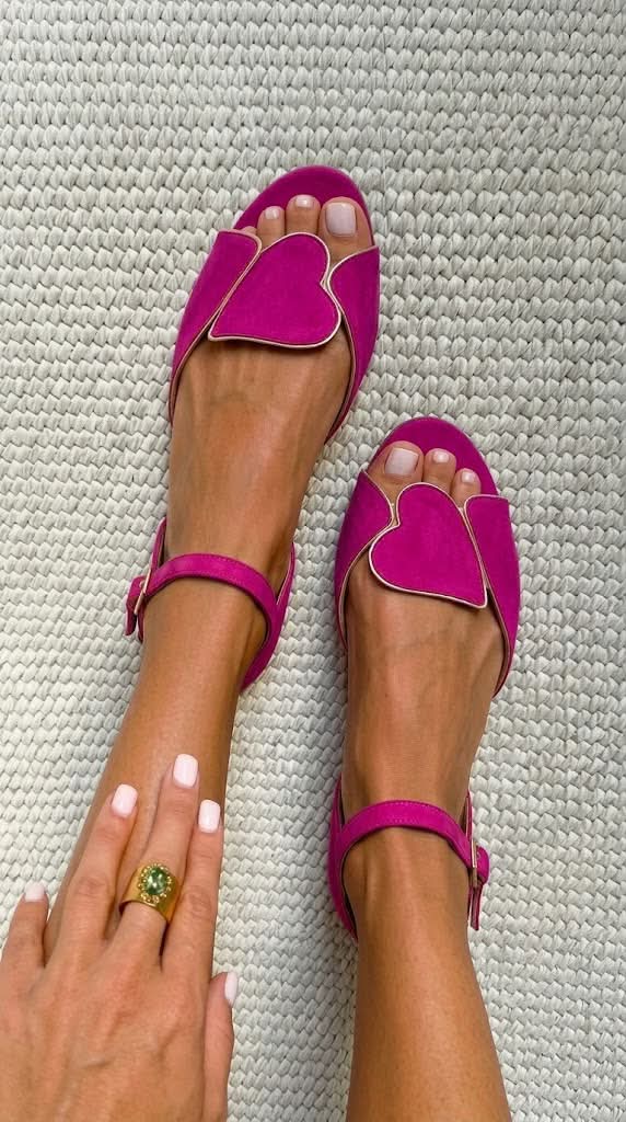 CORA | Heart Motif Ankle Strap Sandals