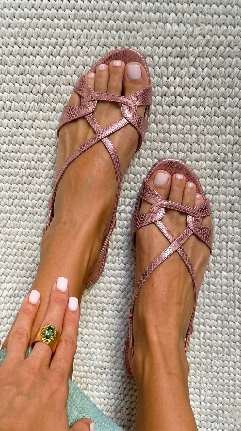 IVY | Snake Effect Slingback Sandals
