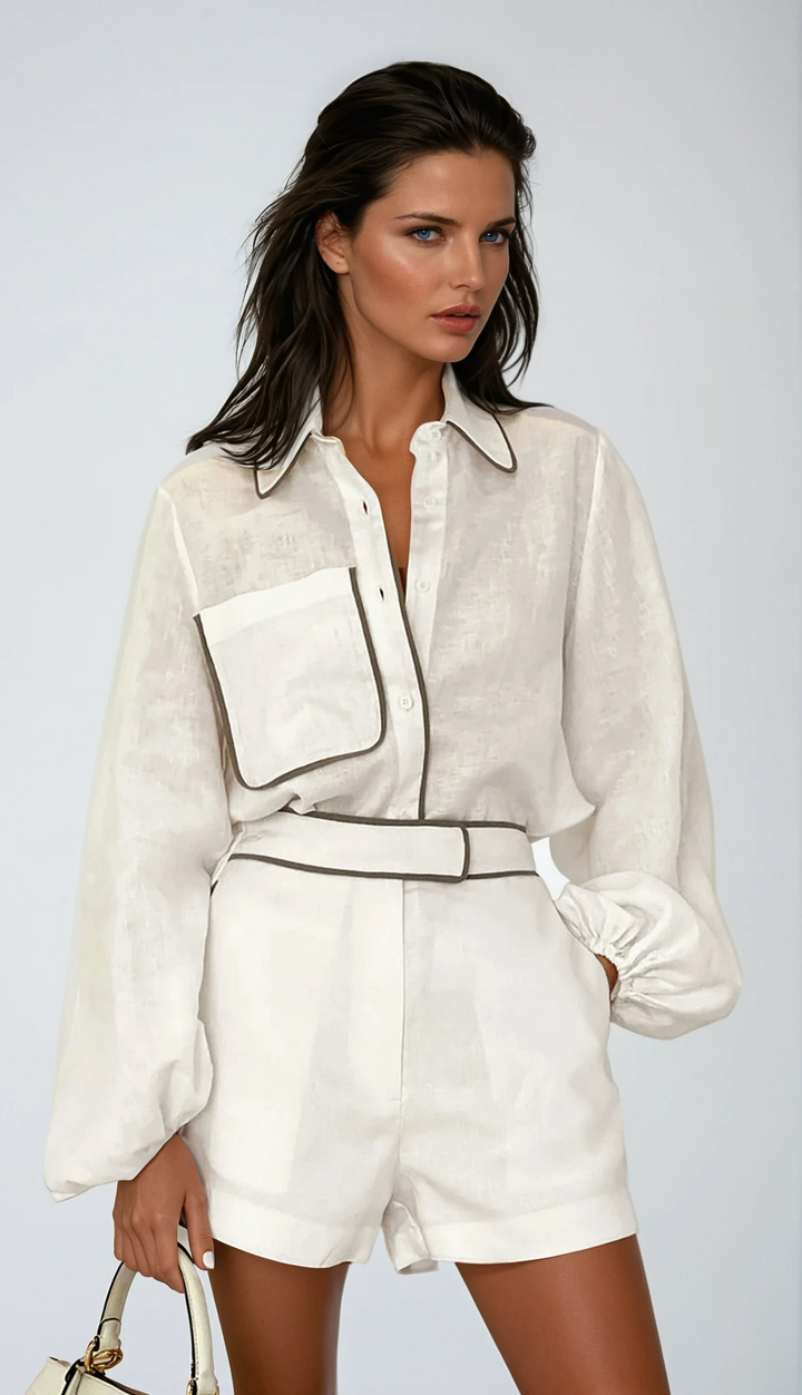 Riley - Contrast Trim Premium Shorts Set