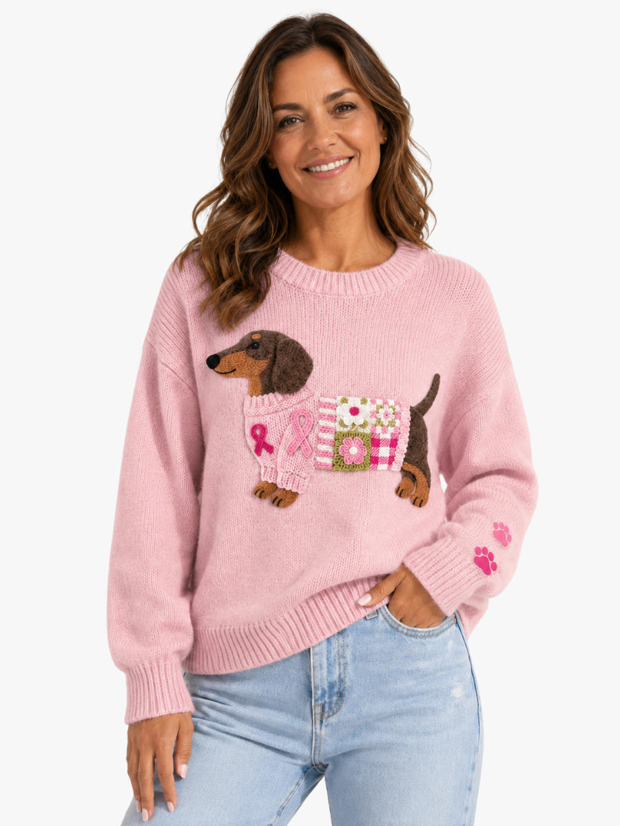 Dachshund Knit Sweater for Women