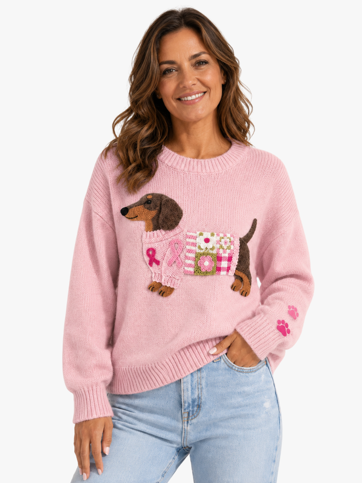 Dachshund Knit Sweater for Women