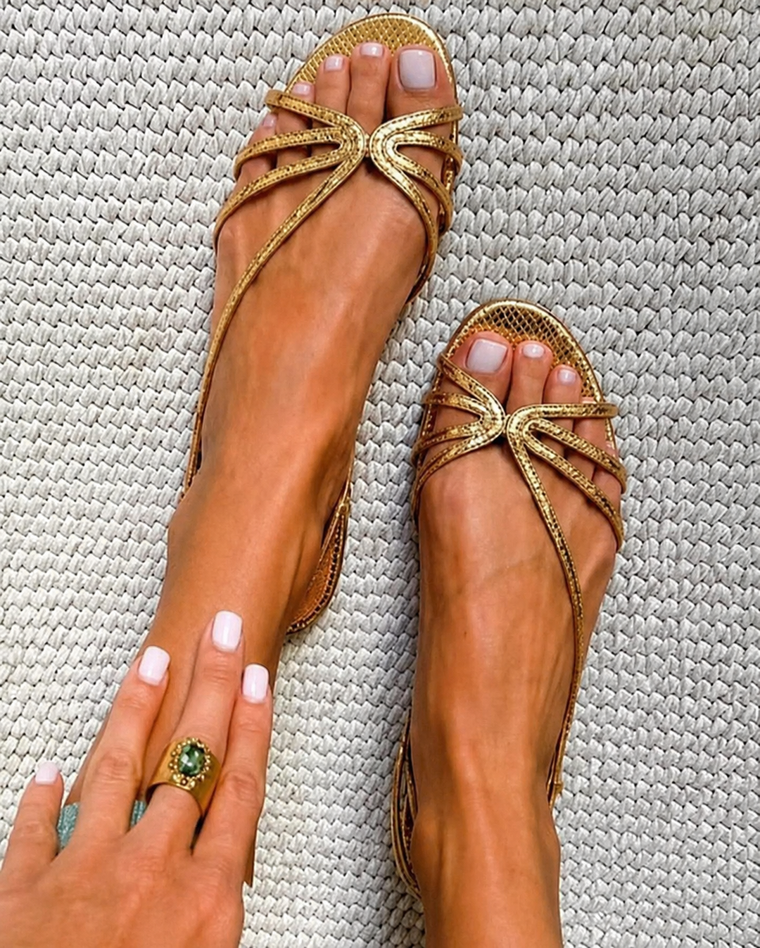MABEL | Metallic Strap Sandals