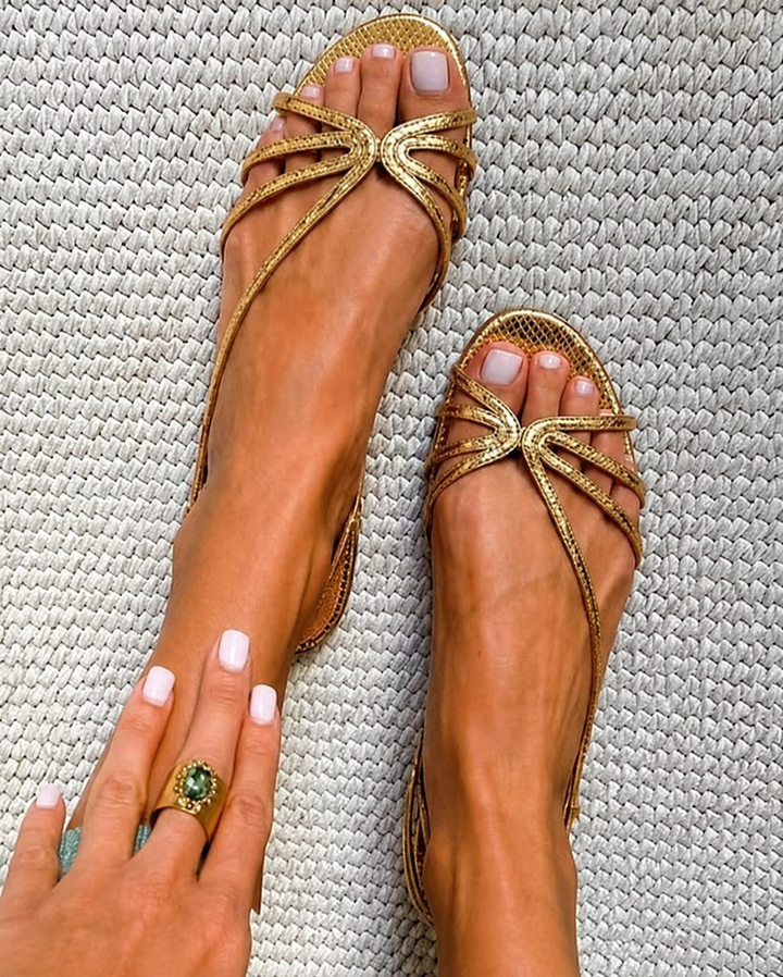 MABEL | Metallic Strap Sandals