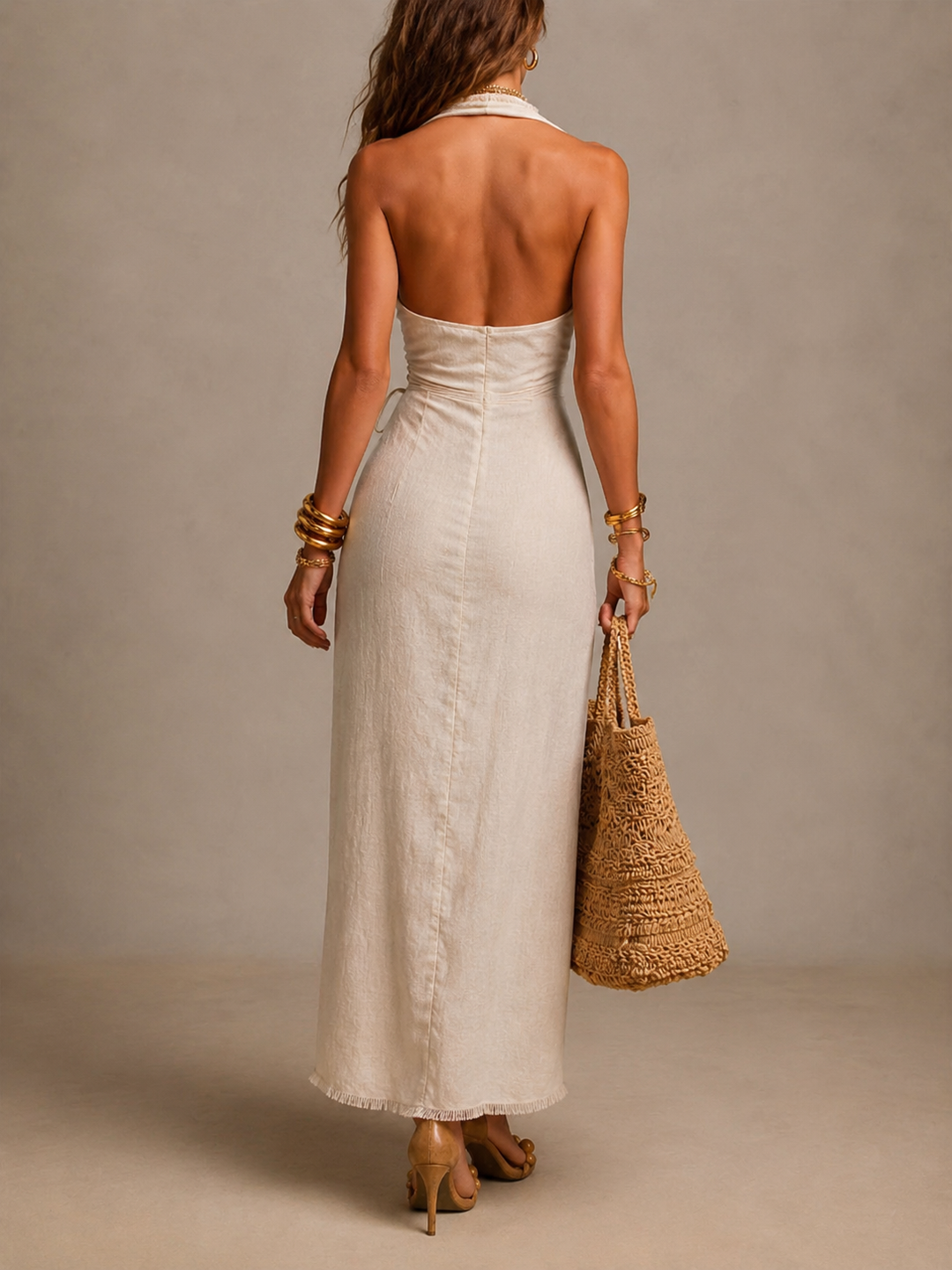 Tatiana | Midi Dress with Crossed Neckline and Lace