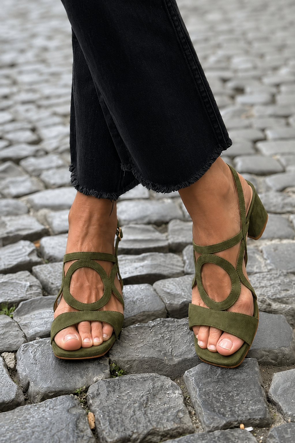 POPPY | Square Toe Cut-Out Sandals